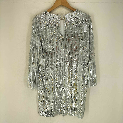 ザラ ZARA シルバースパンコール ドレス レディース import:M